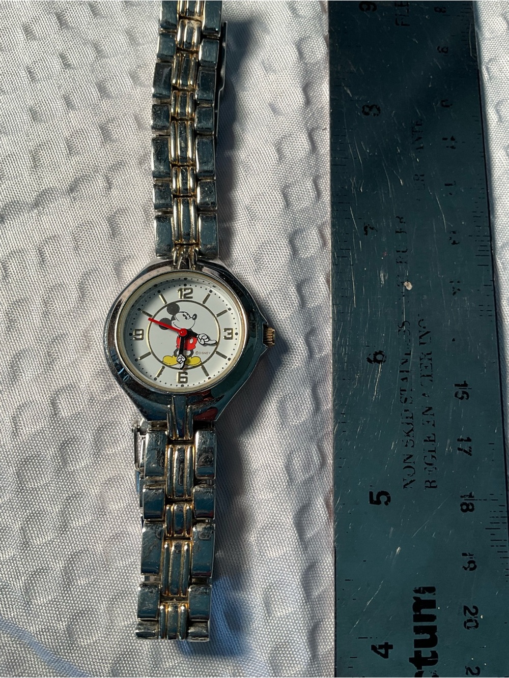 Disney Silver Tone Mickey Mouse Link Bracelet Watch